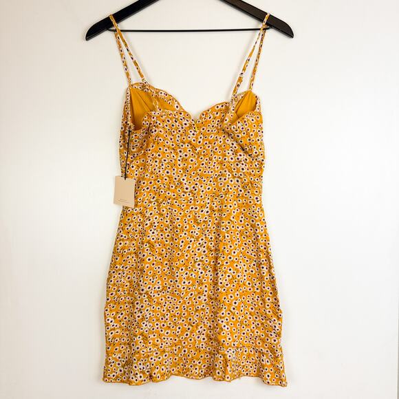 NWT Superdown AJ Ruffle Cami Dress in Yellow Floral Mini - S - Picture 3 of 8
